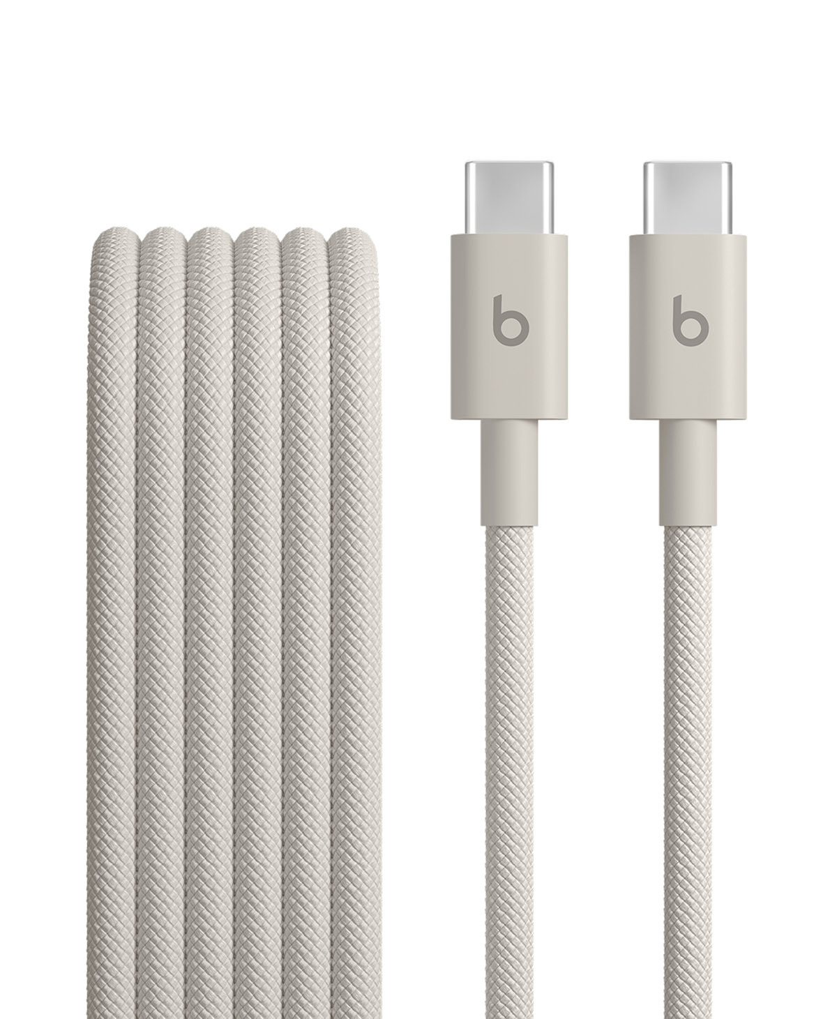 奔涌灰 Beats USB-C 转 USB-C 编织连接线的特写